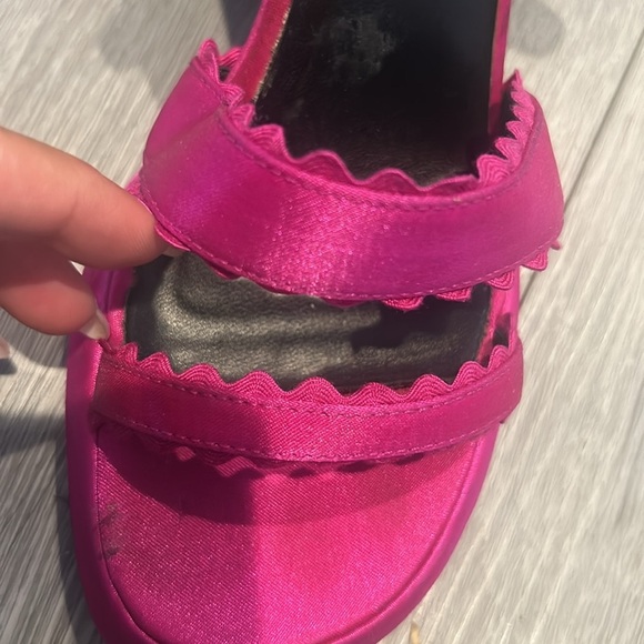 Esprit Fuchsia Strappy Chunky Heels Y2K - Picture 5 of 7